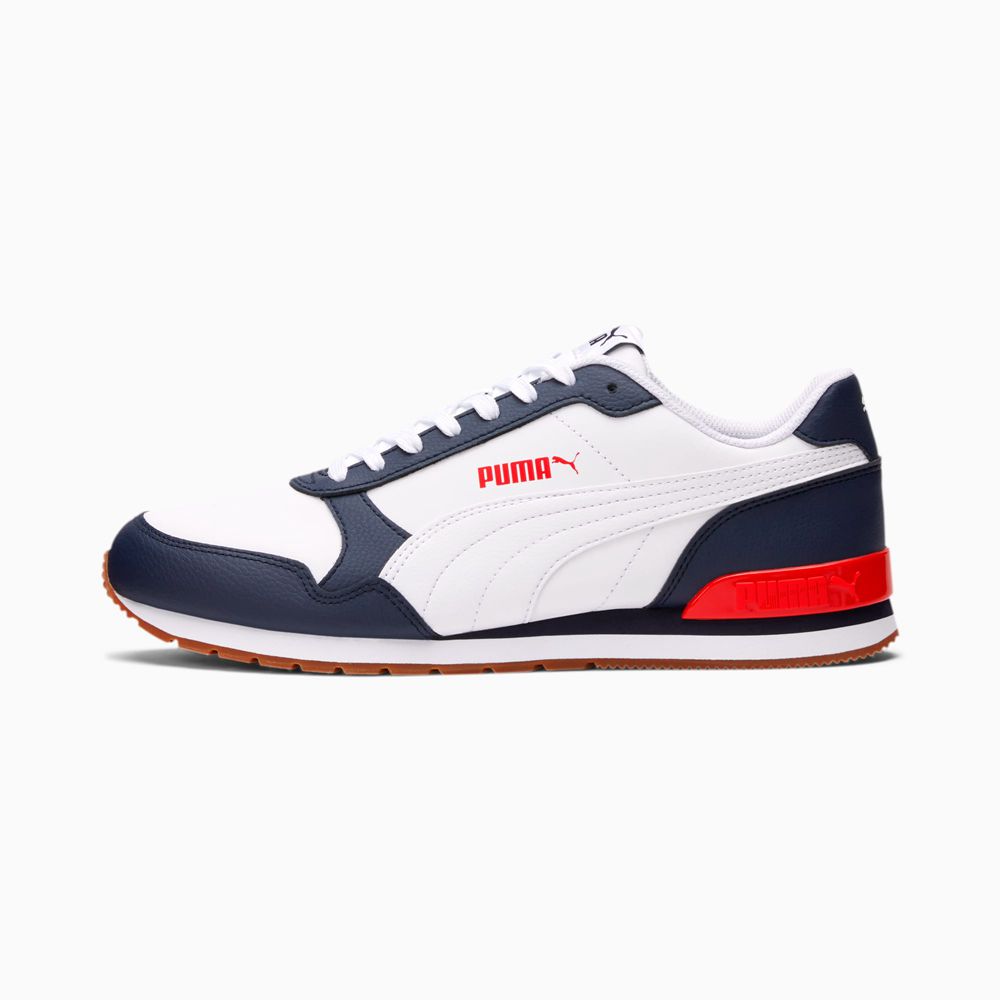 Puma ST Runner v2 Férfi Sportcipő - Fehér/Szürke Lila ( Hungary - DIURK2178 )